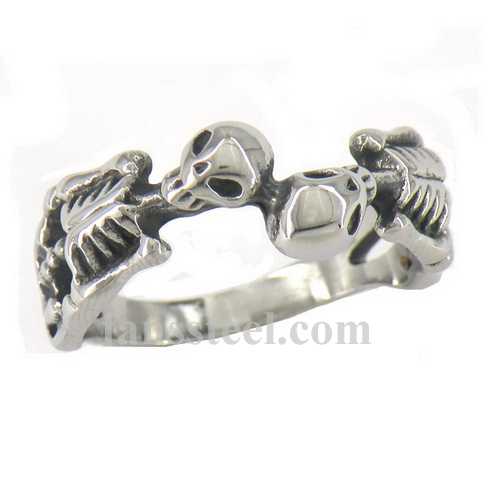 FSR11W61 bow down skull Ring - Click Image to Close